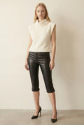 Faux Leather Carpi Pants