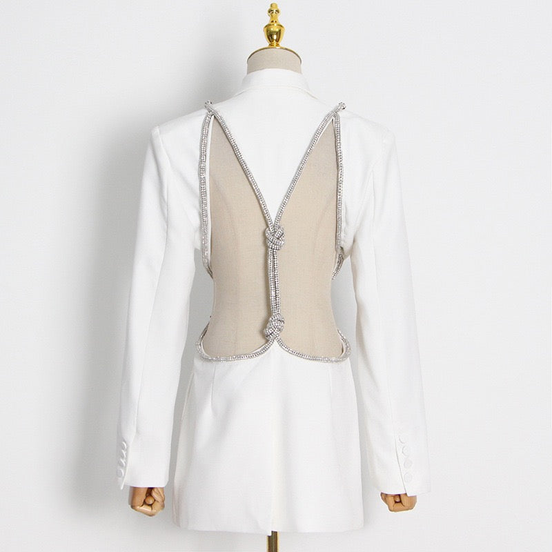 Versatile & Sexy Backless Diamond Suit Jacket