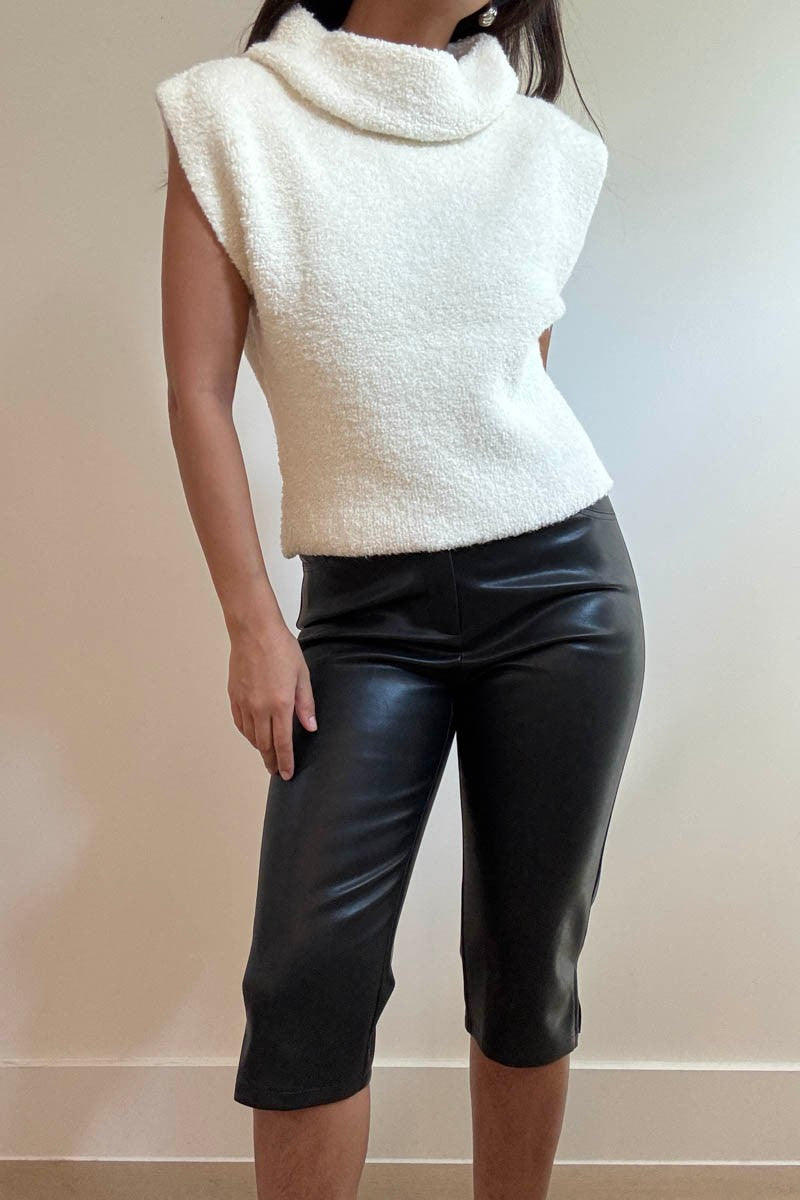 Faux Leather Carpi Pants