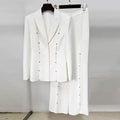 Handmade Diamond Hollow Blazer and Trousers Set