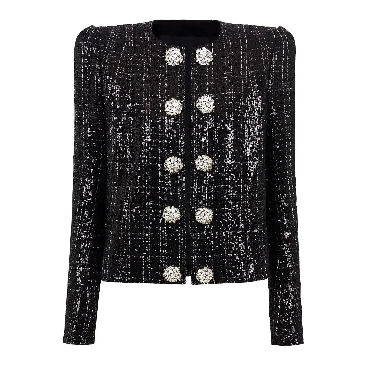 Black Chic Sequin Diamond Jacket