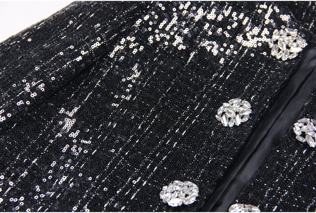 Black Chic Sequin Diamond Jacket