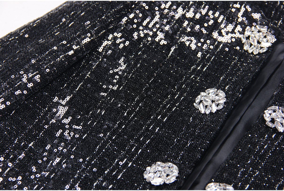 Black Chic Sequin Diamond Jacket