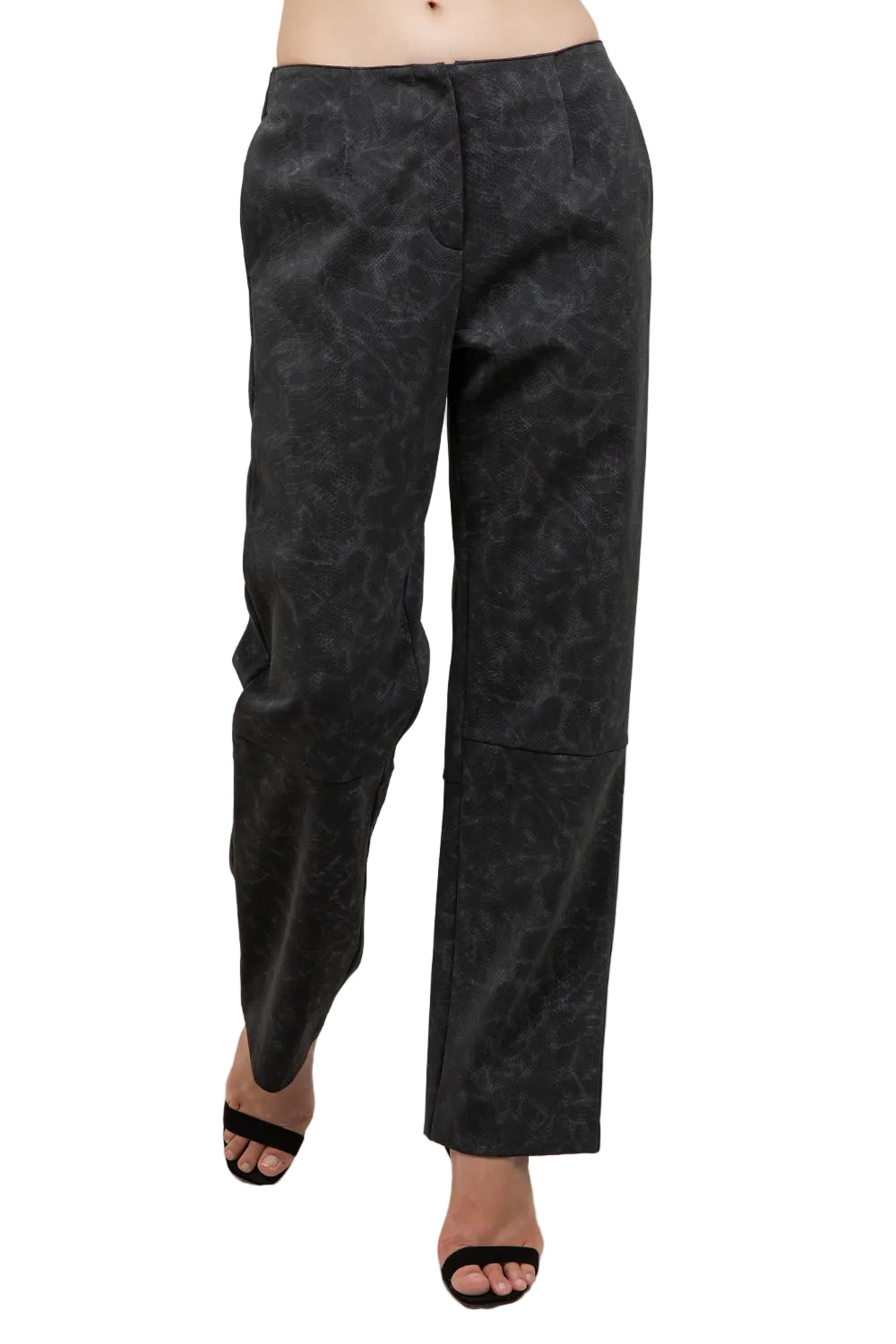 Faded Vegan Leather Pants