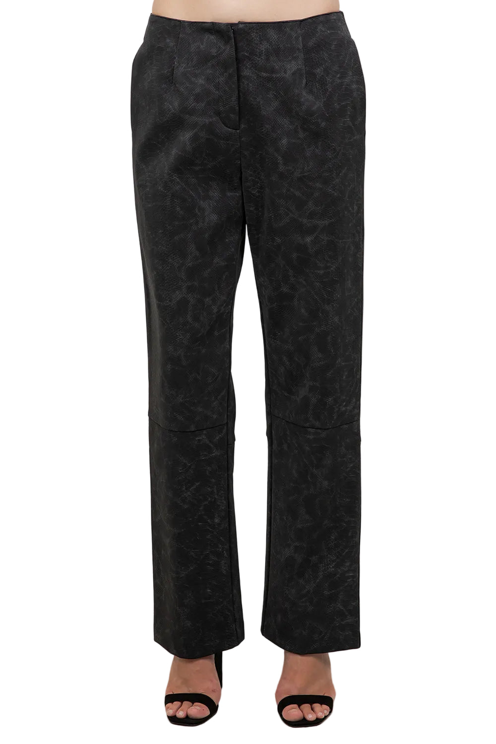 Faded Vegan Leather Pants