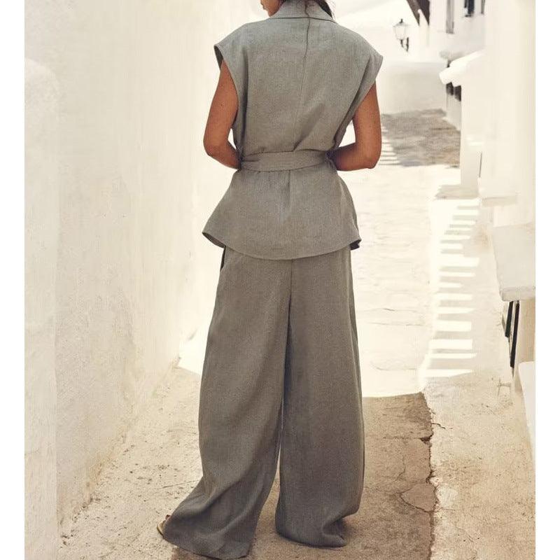 Solid Color Suit Vest and Pants Sets