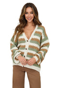 Ivory/Camel/Green Cardigan